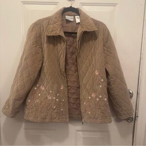 Alfred Dunner Brown Quilted Puffer Jacket